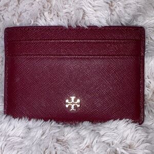 Tory Burch Emerson Card Holder Burgundy